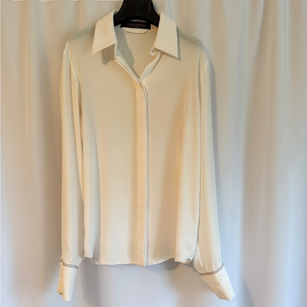 Louis Vuitton Uniform - Elegant White Women's Blouse - Size 34